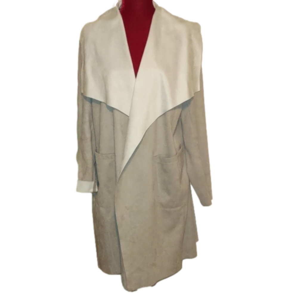 Belle Badgley Mischka Faux Suede Duster; Size Large